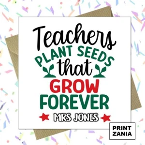 Personalised Teacher Card Thank you Childminder Teaching Assistant Nursery AWP - Picture 1 of 6