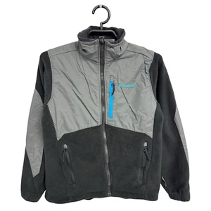 Columbia Boys' Novelty Fleece Jacket black gray zip up size 14/16 - Picture 1 of 9