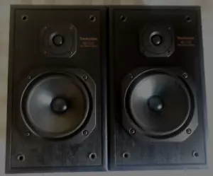 TECHNICS HIFI SB-CS5 LARGE 8OHM 60W BLACK TWO WAY STEREO SPEAKERS WORKING ORDER - Picture 1 of 7