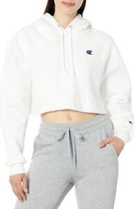 CHAMPION Hoodie Reverse Weave Small White Cut-Off Chest 44" Hooded Womens NEW