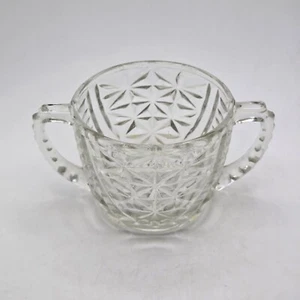 Azúcar Cuenco Abierto Vintage Estrellas y Barras Patrón Vidrio Transparente 2.5"H - Imagen 1 de 7