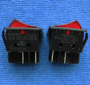 2pcs RF-1004 Rocker Switch Black 4 Pins 2 Positions 16A 250VAC Light Red NEW - Picture 1 of 1