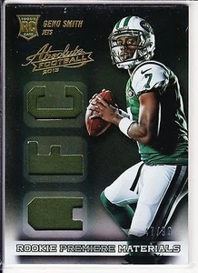 GENO SMITH RC 2013 ABSOLUTE ROOKIE PREMIERE TRIPLE GAME USED PATCH JERSEY#47/99 - Picture 1 of 1
