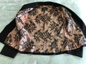 Ladies Dressy Black Fitted Blazer Evening Jacket ~ Lace Lined ABS Collection 14 - Picture 1 of 13