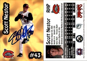 Scott Nestor Signed 2007 Carolina Mudcats #NNO Card Auto