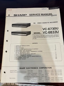 ORIG. Manual de reparación y servicio de VCR SHARP VC-6730U VC-6833U VC8333U *ORIGINAL* - Imagen 1 de 1
