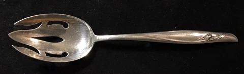 Sterling Silver Flatware - Gorham Sea Rose Pierced Serving Spoon Original Cover