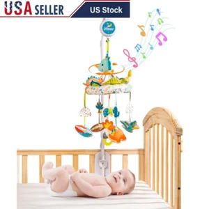 Automatic Rotating Baby Crib Mobile Toy Music Box Hanging Sensory Soother Gift - Picture 1 of 7