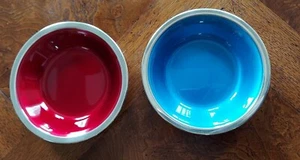 RARE Reed and Barton Special Silver & Enameled Red and Blue Serving dishes - Picture 1 of 2