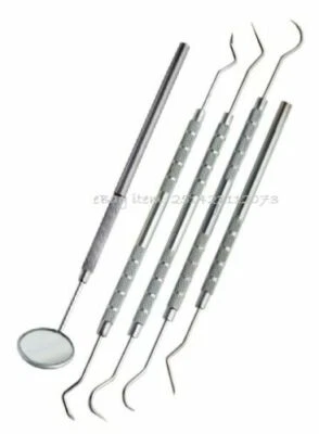 SZCO TOOLS Dental Pick Tools with Mirror Teeth Scaler Instruments 5 piece