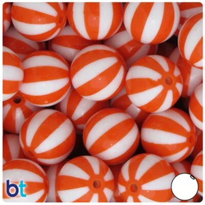 BeadTin Beach Ball Style 20mm Round Acrylic Beads (10pcs) - Color choice - Picture 1 of 12