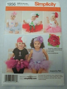 1956 Simplicity Uncut Pattern, Infant Girl Tutu and Appliques, Sizes XXS-L - Bild 1 von 2