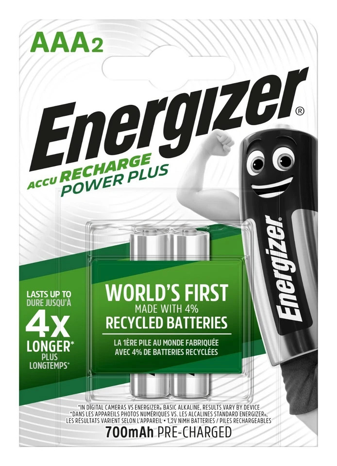 2 x Energizer 700mAh Power Plus NiMh Akku Accu AAA Micro HR03 1,2V Telefon   - Bild 1 von 2