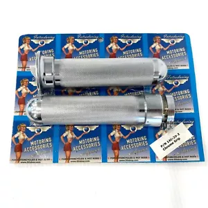 50s Boy Heavy Duty 7/8" Chrome Handlebar Hand Grips Harley Dual Cable Throttle - Bild 1 von 8