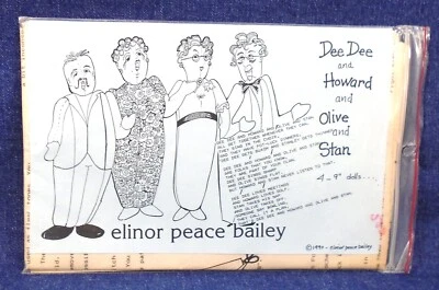 Vintage Elinor Peace Bailey Art Doll Pattern Dee Howard Olive & Stan 1990s Uncut - Image 1 of 2