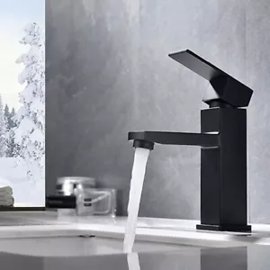 Black Bathroom Faucet Single Handle One Hole Lavatory Sink Vanity Tap - Modern - Picture 1 of 6
