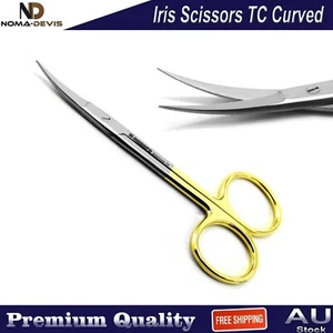 Surgical Iris Scissors TC Curved Veterinary Microsurgery Dissecting Dental Shear - Picture 1 of 4