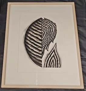 Marilyn Levin Schecter Framed Signed Modern Embossed Etching on Paper Abstract - Picture 1 of 8