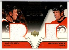 2003-04 Upper Deck Rookie Update #158 Pitkanen RC / Roenick JERSEY /999 - FLYERS