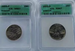 2003 PD Missouri Statehood Quarter Set ICG MS 67 KM #346 Free Post - Picture 1 of 7