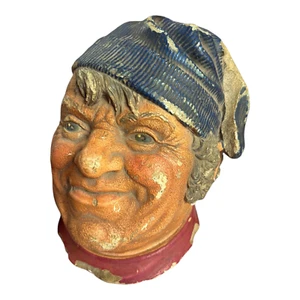 Antiguo Antiguo Terracota Pintado 3D Cara de Pescador Colgante de Pared Decoración del Hogar Inglaterra - Imagen 1 de 12