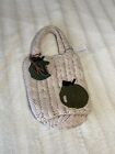 $435 JW Anderson SSENSE Exclusive Cream Green Apple Knitted Tote Bag