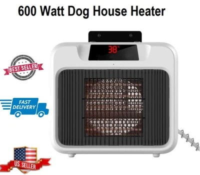 600W Dog House Heater, Anti-Bite Cord and Wall Mountable in white - Image 1 of 4