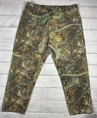 Vtg Wrangler Camo Pants Mens 42x30 (39x29 Actual) Advantage Timber Double Knee - Image 1 of 4