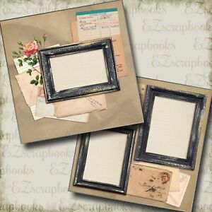 Library Cards - 2 Premade Scrapbook Pages - EZ Layout 5746