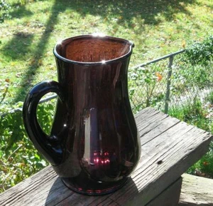 Pitcher Purple Nice deep color inside ribbed design 8 high FREE SHIP! 50 oz - Picture 1 of 3