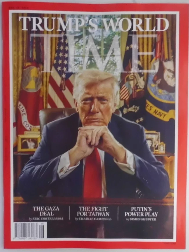Time magazine 10th Nov 2025 Donald Trump's sword: Gaza deal, fight for Taiwan - Image 1 of 1