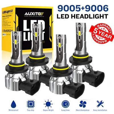 Para Universal AUXITO Combo 4 9005 + 9006 Kit Faros LED Bombillas 100000LM Foto 1 de 4