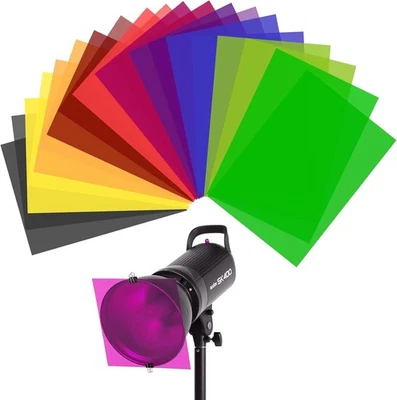 Vibrant 20-Piece Color Filter Film Set - Customizable A4 Sheets for Photography - Image 1 of 4