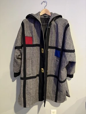 Vintage Forstmann Wool Colorblock Hooded Coat - Image 1 of 4