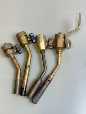 Lot 4 Vintage Bernzomatic & Other Brands  LP Gas Torch Brass Heads Used nice - Image 1 of 4