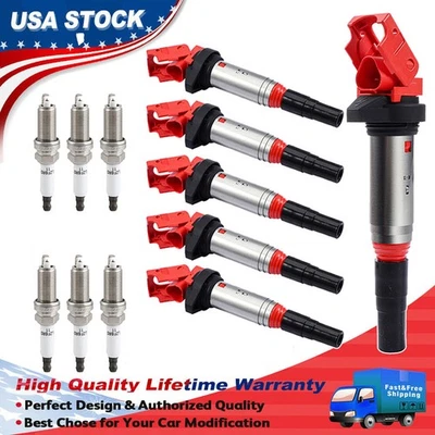 New 6 Ignition Coils +6 Spark Plugs For BMW 328i 330i 528i 530i X3 X5 Z4 UF667 - Image 1 of 4