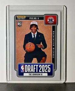 Tre Johnson III Rookie 2025-26 Panini NBA #6 Draft Night Card Washington Wizards - Picture 1 of 6