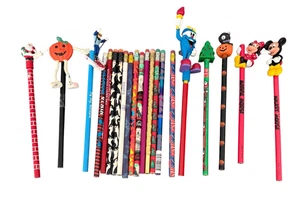 Vintage Bleistifte ungespitzt mit Topper Konvolut 90er / 2000er Disney Olympia Urlaub - Bild 1 von 7