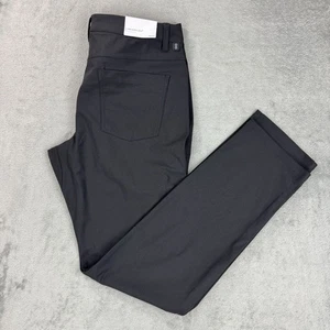 Nuevos Pantalones Chinos Linearflex Calce Recto Elastizados Golf Rendimiento Negros Viaje - Imagen 1 de 9