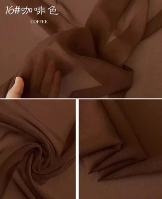 55"" Ancho Sólido Morera Seda Georgette Tela Transparente Material Seda Ggt Gasa Foto 1 de 4