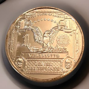 USA💥US 1 $ Silber Zertifikat BLACK EAGLE Medaille Münze 1 oz reines Kupfer - Bild 1 von 3