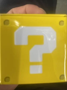 Super Mario bros Cube Candy Tin Yellow Nintendo 2016 Question Mark Trinket box - Picture 1 of 1