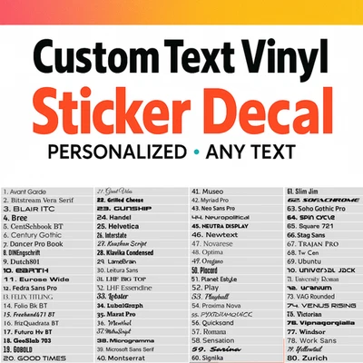 Custom Text Vinyl Lettering Sticker Decal Personalized ANY TEXT, NAME, LOGO - Image 1 of 2