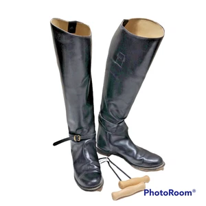 Service Reitbekleidung Yonkers NY schwarz Leder Reitstiefel Vintage 7 1/2 - Bild 1 von 10