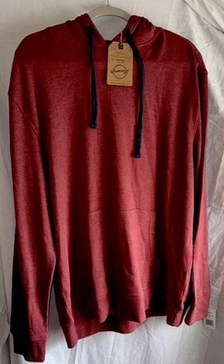 Sudadera con capucha impermeable vintage para hombre XL roja ladrillo tejido térmico pulóver nueva con etiquetas Foto 1 de 4
