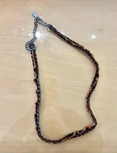 Anthropologie Beaded Waist Belt M/L Chained and Braided Leather Bo Ho - Picture 1 of 7