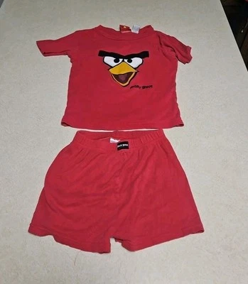 ANGRY Birds Pajamas Boys 10 Shirt Shorts Pjs 2 piece Pajama Set RED - Image 1 of 4