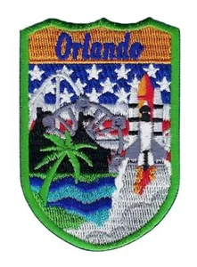 Orlando Florida Shield Patch (3") Distintivo Iron-On Viaggio America Souvenir - Foto 1 di 3