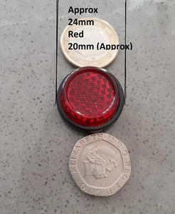 Red Rear Motorcycle / Bike Reflector MOT Legal with Tail Tidy  - Round - Mar! - Picture 1 of 4