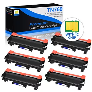 6 Pack - TN760 Toner for Brother TN-760 HL-L2390DW MFC-L2730DW DCP-L2550DW - Picture 1 of 23